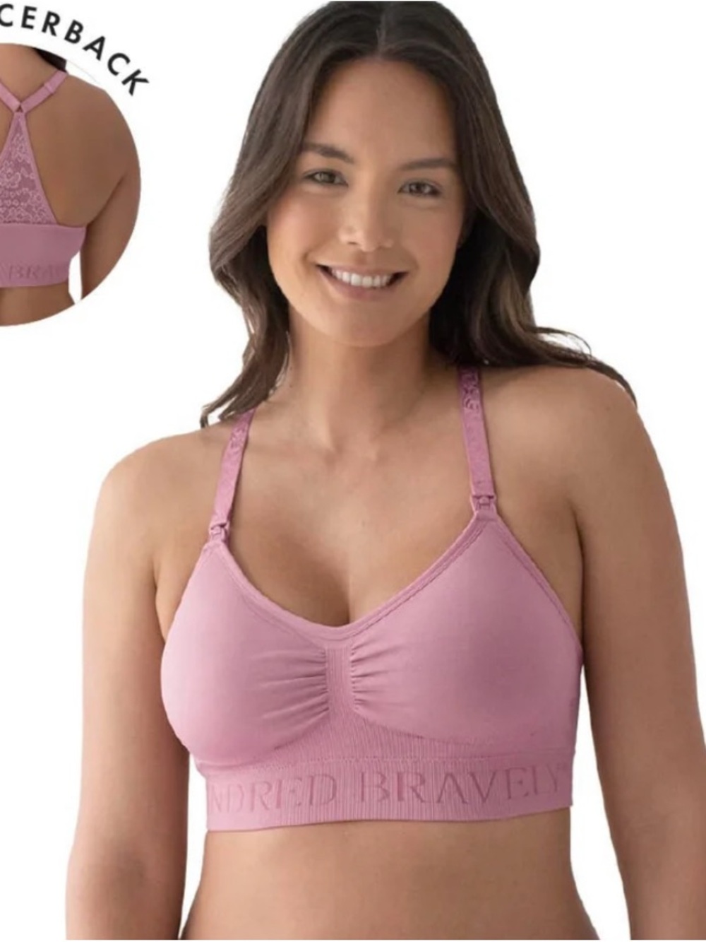 Kindred Bravely Simply Sublime Lace Racerback Nursing Bra Size Large Pink